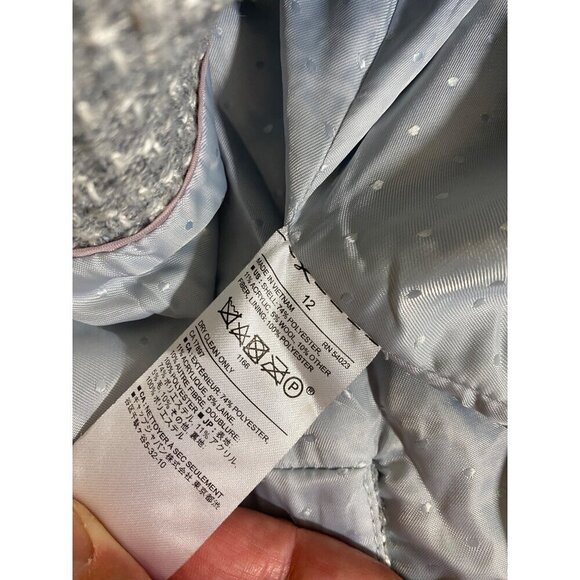 Banana Republic Women's Grey Textured Pop C Basket Weave Blazer - 12 - Picture 11 of 12